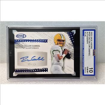 2025 Sage Aspire Football Dillon Gabriel Auto Blue Foil SP ISA 10 Gem Mint
