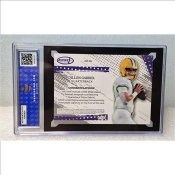 2025 Sage Aspire Football Dillon Gabriel Auto Blue Foil SP ISA 10 Gem Mint