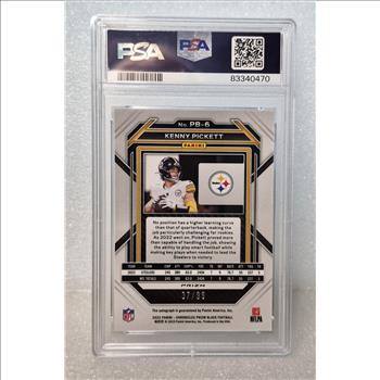 2022 Panini Chronicles Prizm Kenny Pickett RC Auto Black Red 37/99 PSA 9
