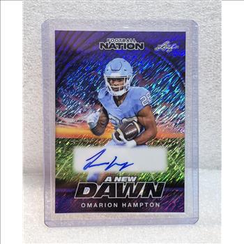 Omarion Hampton 1/8 2025 Leaf Football Nation New Dawn Shimmer