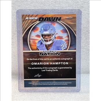 Omarion Hampton 1/8 2025 Leaf Football Nation New Dawn Shimmer