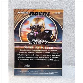 Omarion Miller 1/1 2025 Leaf Football Nation New Dawn Shimmer Sun Devils