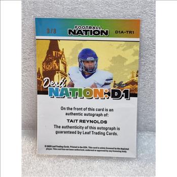 2025 Leaf Nation Desti-Nation: D1 Autograph Shimer #D1A-TR1 Tait Reynolds #D 8/8