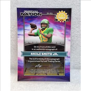 2025 Leaf Nation Saturday Blue Shimmer Akili Smith Jr. 2/7 Auto RC