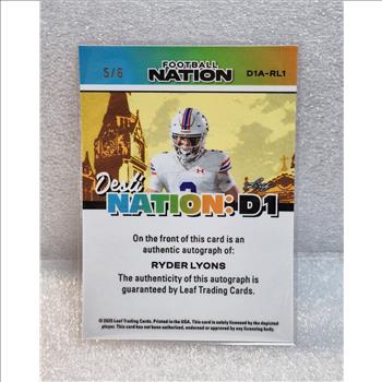 2025 Leaf Football Nation Ryder Lyons Desti-Nation: D1 Auto Shimmer Pink 5/6