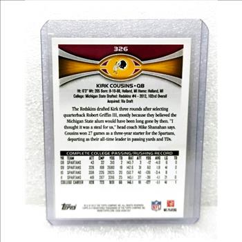 2012 Topps KIRK COUSINS Rookie Card #326 