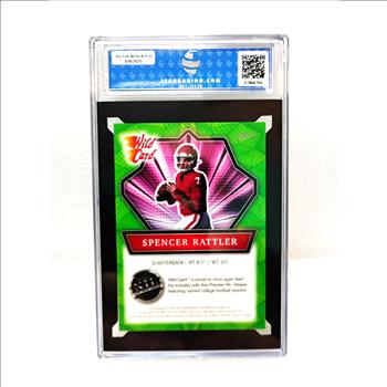 2021 Wild Card Alumination Spencer Rattler Auto RC Green Crystals ISA 9 Mint