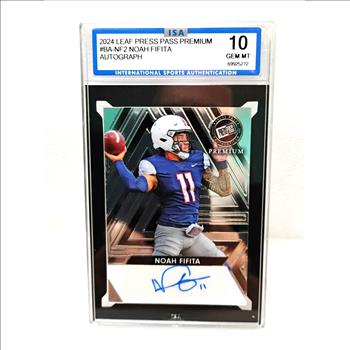 2024 Leaf Press Pass Premium Silver Auto 86/99 Noah Fifita #BA-NF2 Auto ISA 10