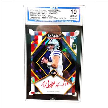 2024 Wild Card Auto Mania Will Howard PRC Autograph RC 3/5 ISA 10 Gem Mint
