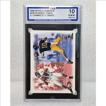 TOM BRADY 2000 SKYBOX DOMINION #234 ROOKIE RC ISA 10 GEM PATRIOTS NFL GOAT