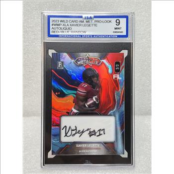2023 Wild Card American Metallix Pro-Look Football 3/3 Xavier Legette Auto ISA 9