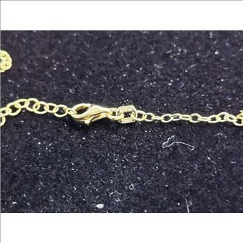New in Box 14K Yellow Gold 12 Heart Station Necklace 18