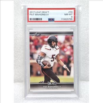 2017 LEAF DRAFT #56 PATRICK MAHOMES II ROOKIE RC PSA 8