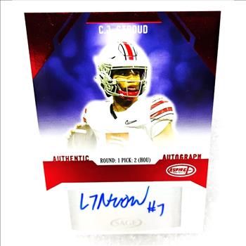 2023 Sage Aspire CJ STROUD Red Foil Auto RC #ASP-CJS