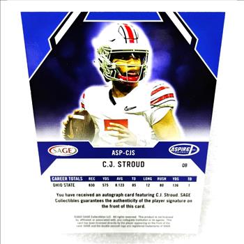 2023 Sage Aspire CJ STROUD Red Foil Auto RC #ASP-CJS