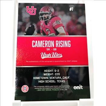 Cameron Rising 2023 ONIT Utah Utes Sport Card