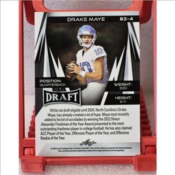 2023 Leaf Draft - V2 Drake Maye #B2-4 Red (RC)