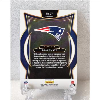 2024 Panini Select Concourse Yellow Green RC Drake Maye Rookie Shimmer Prizm #27