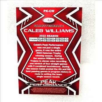 2024 SAGE Low Series Peak Performance Red Caleb Williams #PK-CW Rookie RC