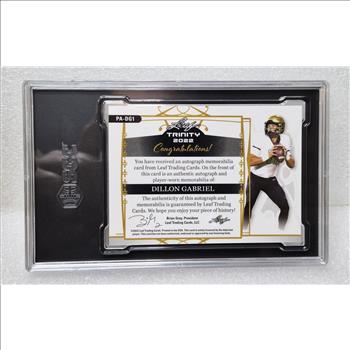 2022 Leaf Trinity Dillon Gabriel Player Worn Patch Auto Silver 84/99 #PA-DG1 Auto