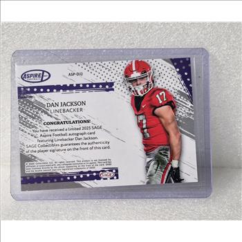 DAN JACKSON 2025 SAGE ASPIRE BLUE FOIL AUTOGRAPH DETROIT LIONS #ASP-DJ2