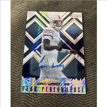 2025 Sage Peak Performance Football Cam Ward Rookie Auto Blue #PAK-CW