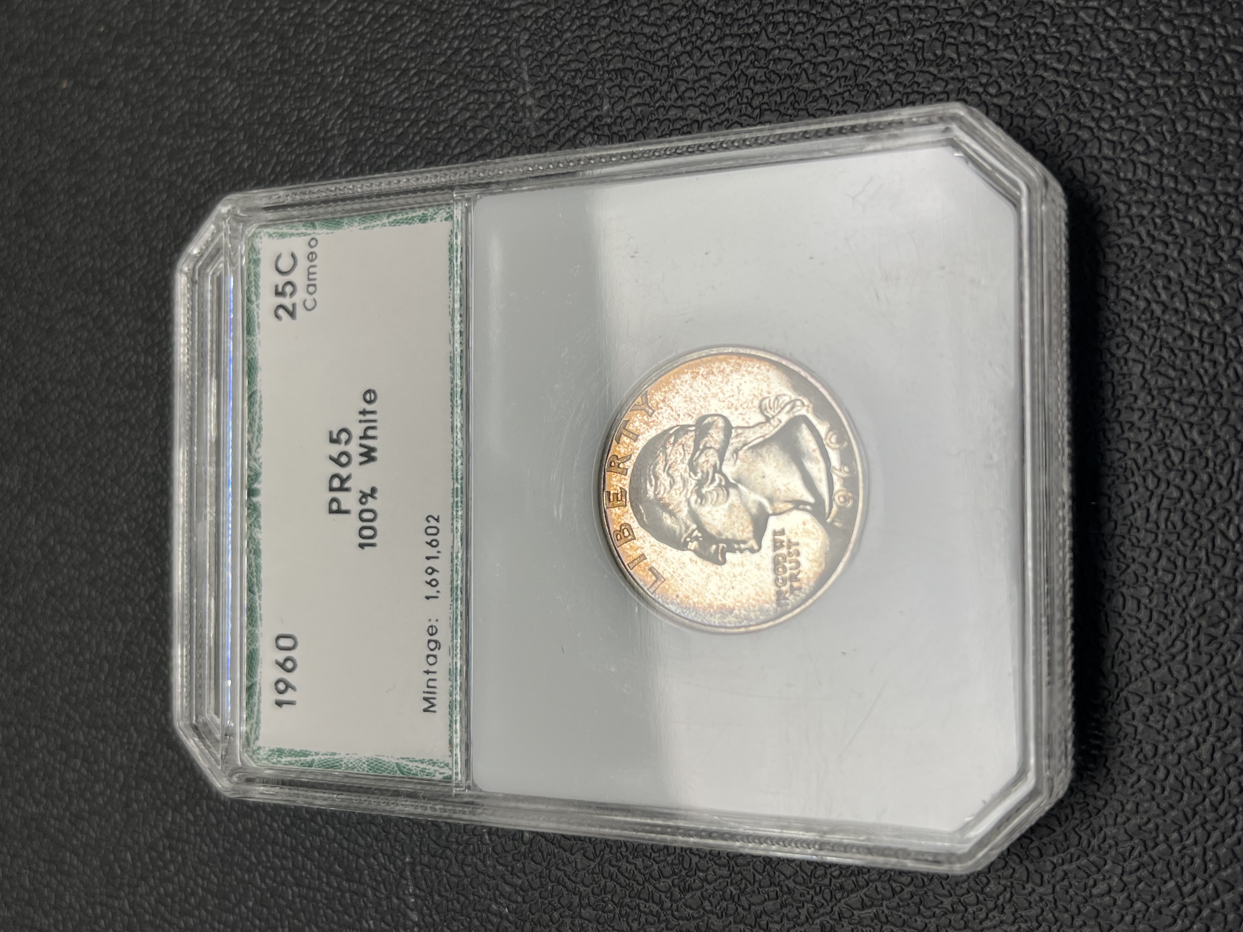 1960 PROOF WASHINGTON QUARTER PCI PR-65 SILVER COIN