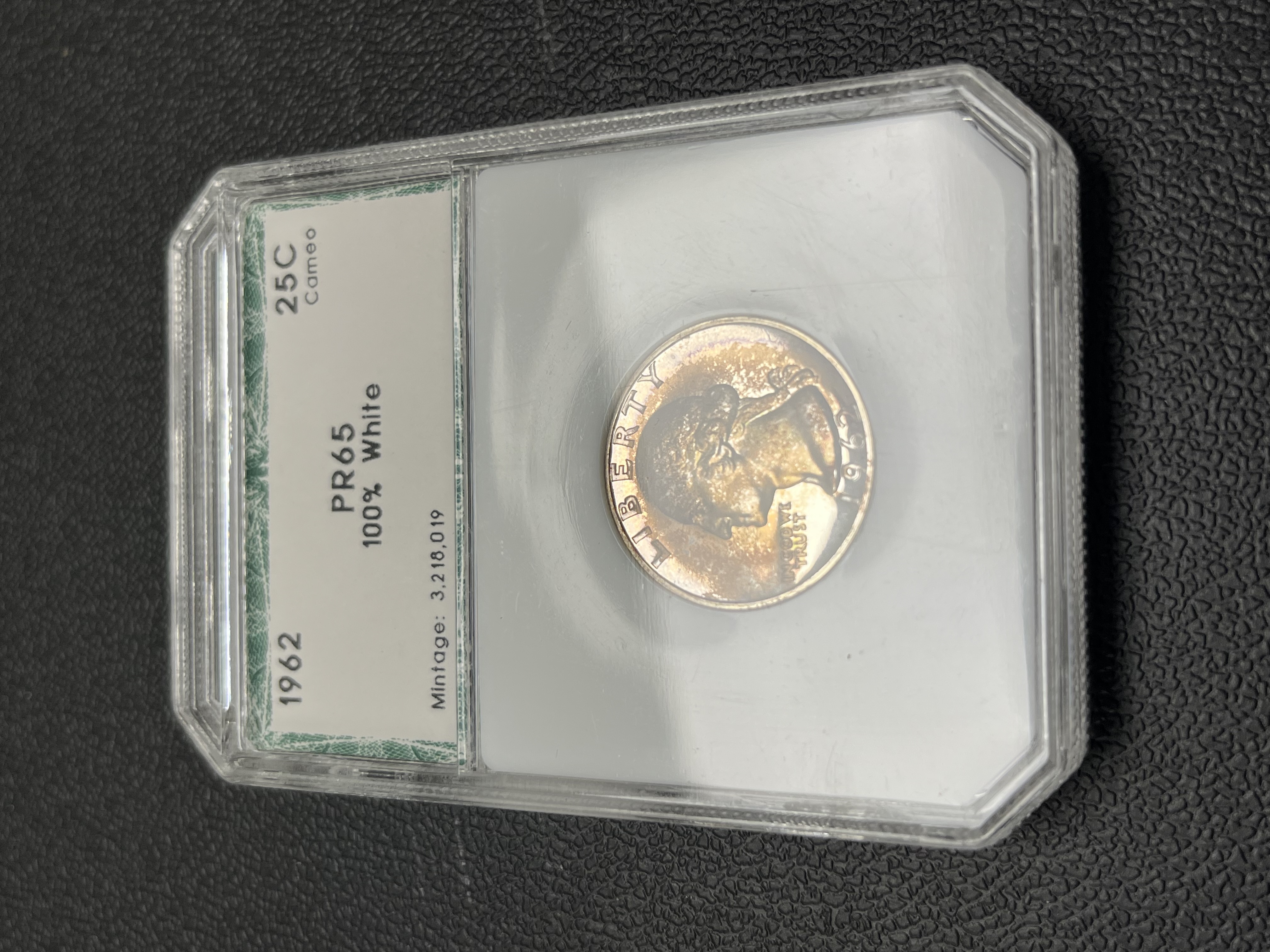 1962 PROOF WASHINGTON QUARTER PCI PR-65 SILVER COIN