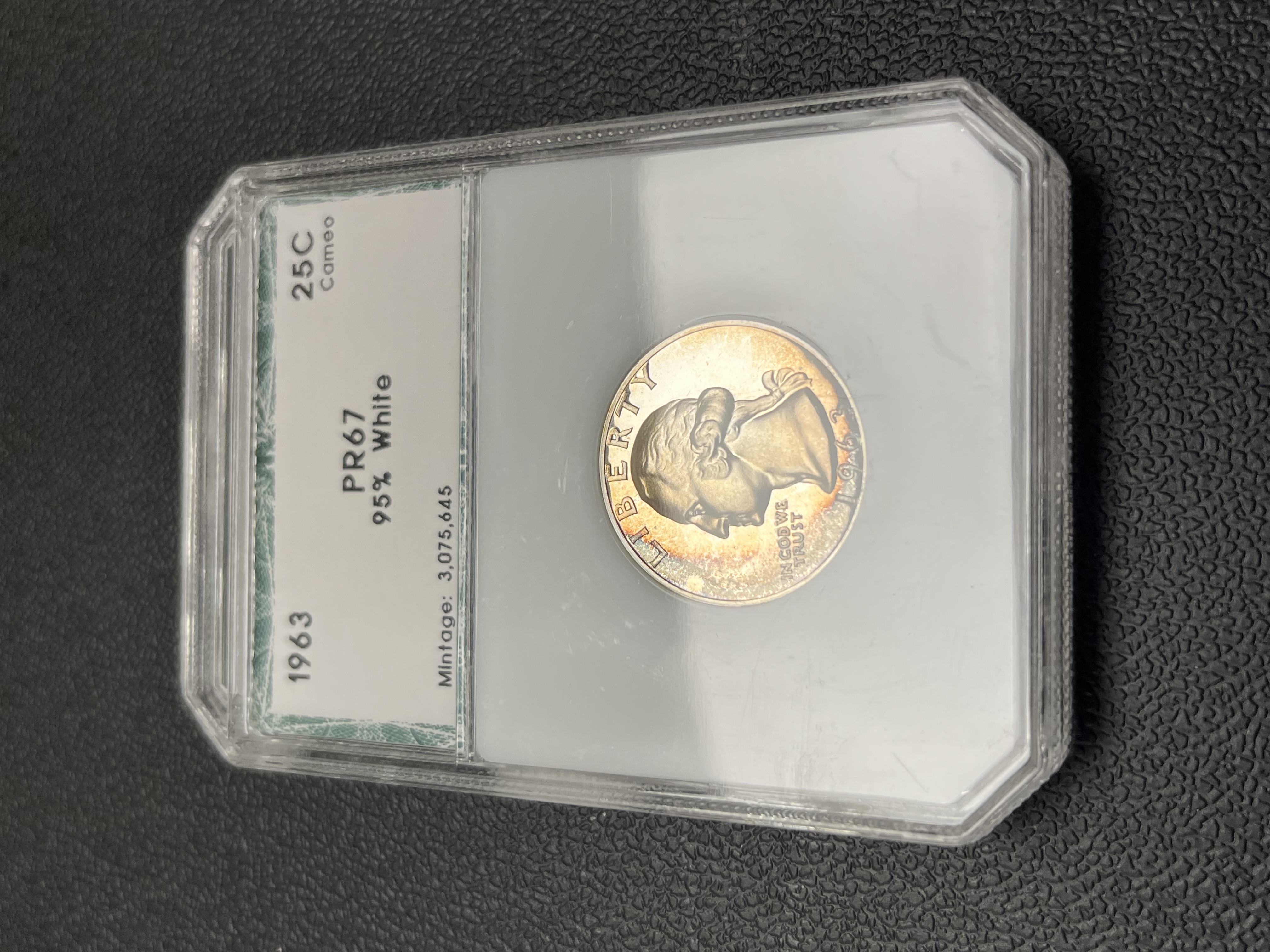 1963 PROOF WASHINGTON QUARTER PCI PR-67 SILVER COIN