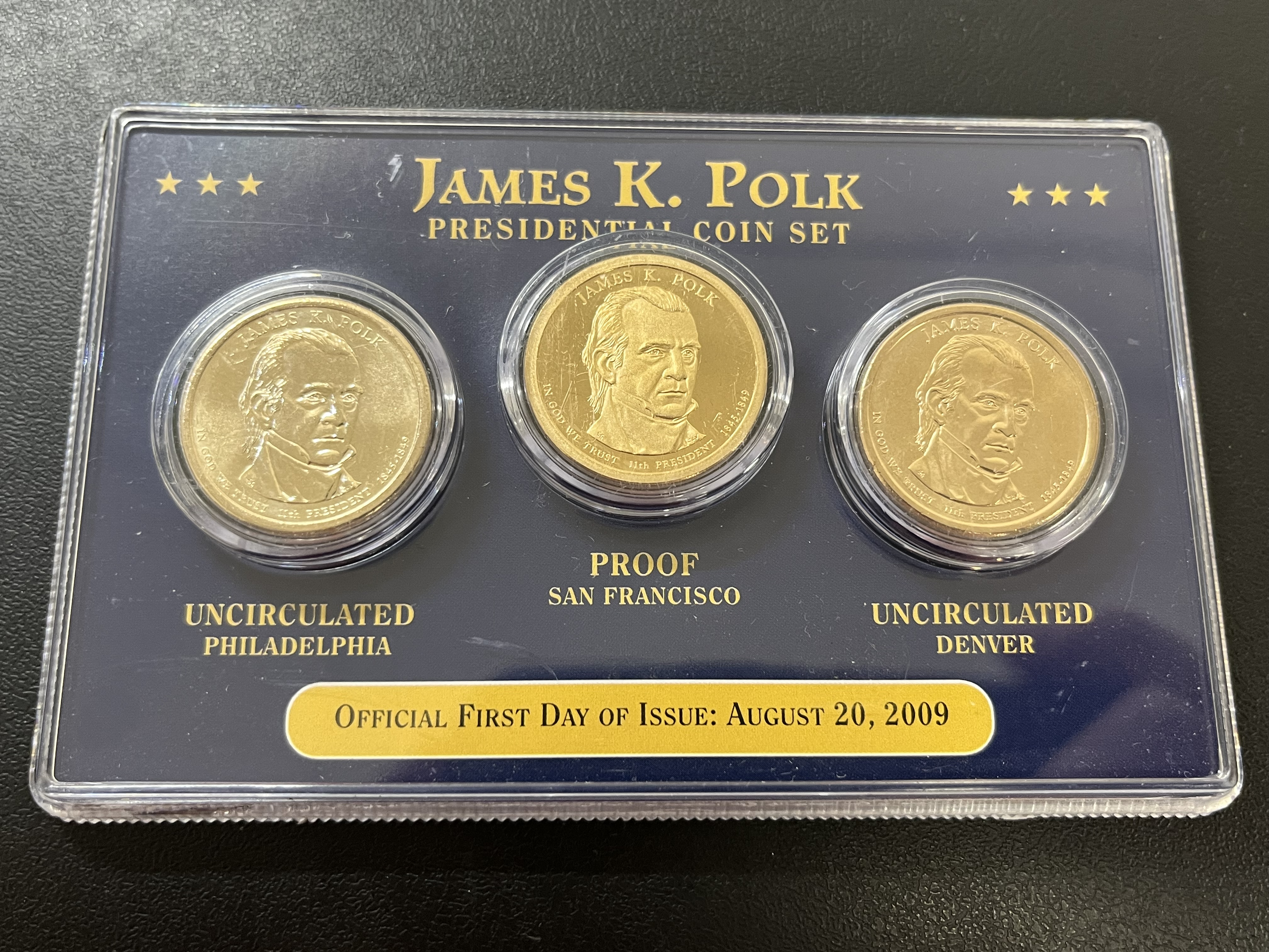 2009 JAMES K POLK PRESIDENTIAL DOLLAR COIN SET P+D + S