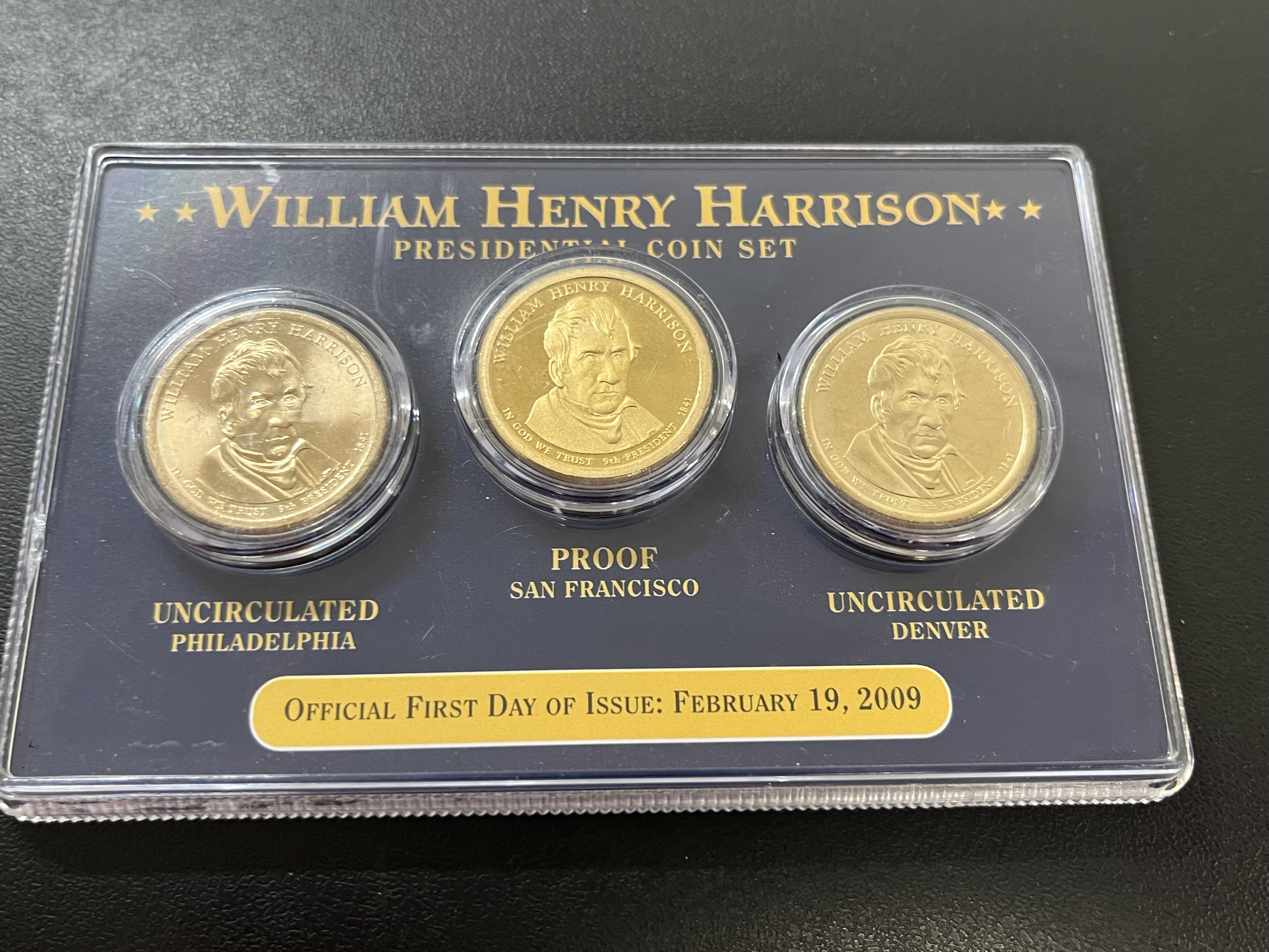 2009 WILLIAM HENRY HARRISON PRESIDENTIAL DOLLAR COIN SET P+D + S