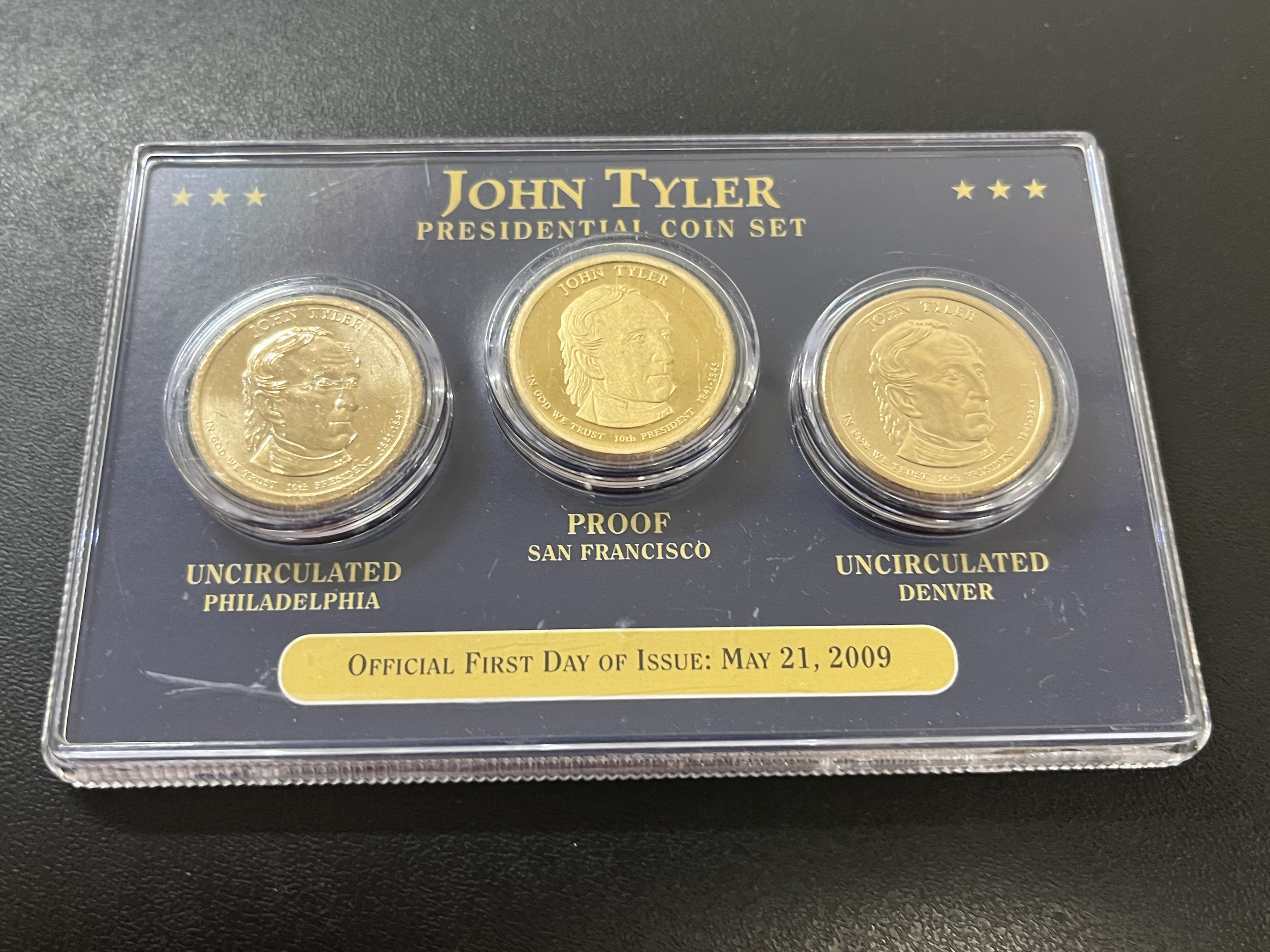 2009 JOHN TYLER PRESIDENTIAL DOLLAR COIN SET P+D + S