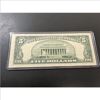 1953 A 5 DOLLAR SILVER CERTIFICATE - CURRENCY $5 NOTE