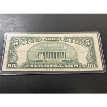 1934 D 5 DOLLAR SILVER CERTIFICATE - CURRENCY $5 NOTE