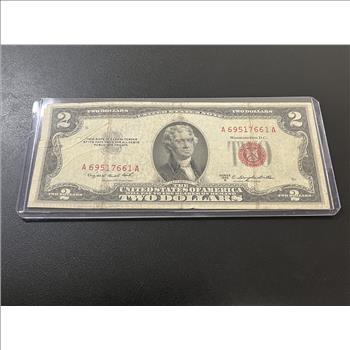 1953 B 2 DOLLAR RED SEAL - CURRENCY $2 NOTE