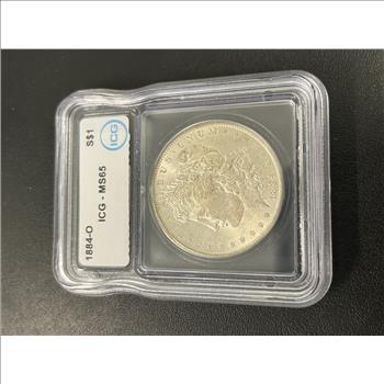 1884 O MORGAN DOLLAR ICG MS-65 - UNCIRCULATED SILVER DOLLAR