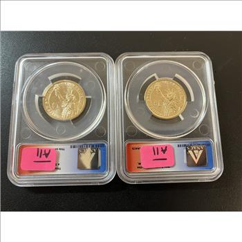 2011 P + D GRANT PRESIDENTIAL DOLLAR ANACS MS-67 - GRADED 2 COIN SET
