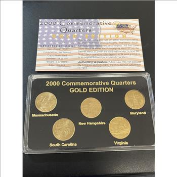 2000 GOLD PLATED STATE QUARTER SET - WITH COA
