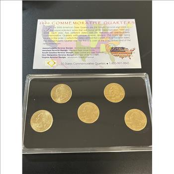 2000 GOLD PLATED STATE QUARTER SET - WITH COA