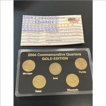 2004 GOLD PLATED COINS STATE QUARTER SET - WITH COA