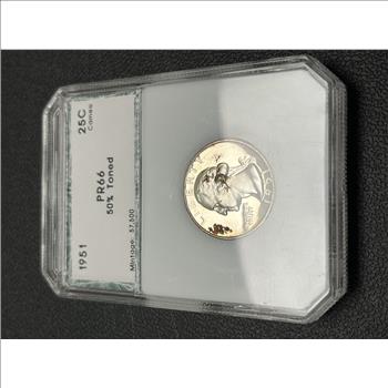 1951 PROOF WASHINGTON QUARTER PCI PR-66 SILVER COIN