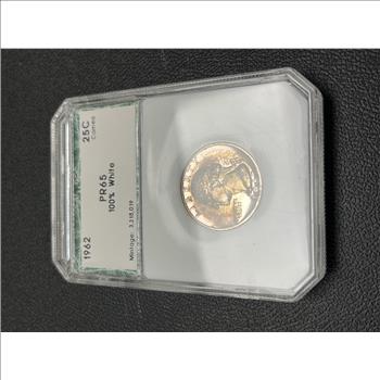 1962 PROOF WASHINGTON QUARTER PCI PR-65 SILVER COIN