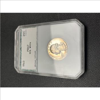 1963 PROOF WASHINGTON QUARTER PCI PR-67 SILVER COIN