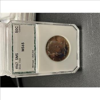 1967 SMS KENNEDY HALF PCI MS-65 CAMEO - SILVER COIN