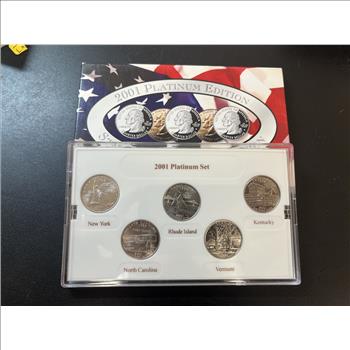 2001 PLATINUM PLATED STATE QUARTER SET - WITH COA