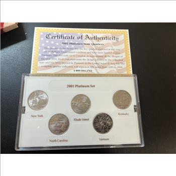 2001 PLATINUM PLATED STATE QUARTER SET - WITH COA