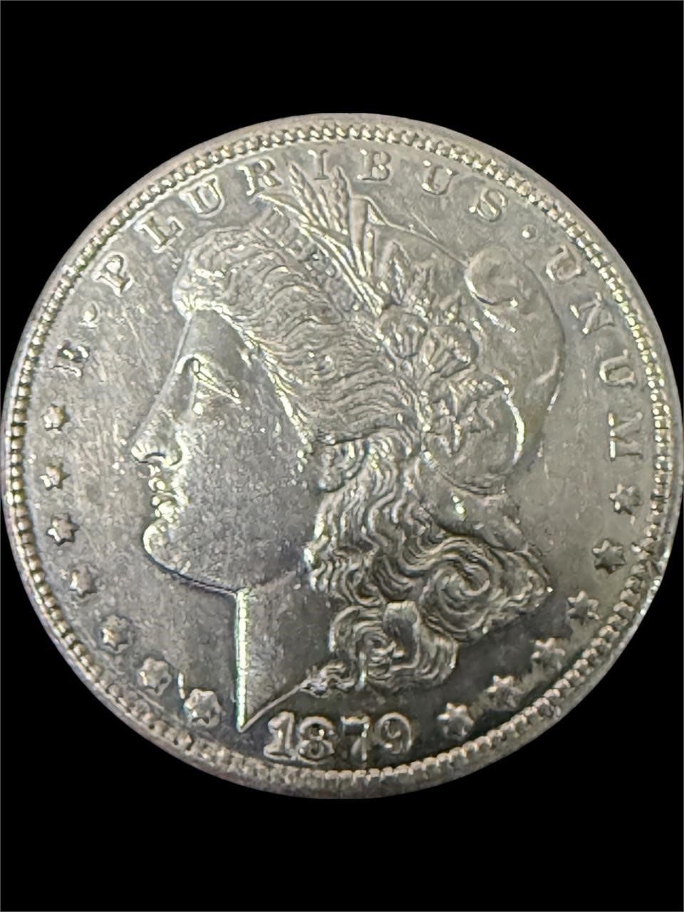 1879-S Morgan Silver Dollar AU Condition