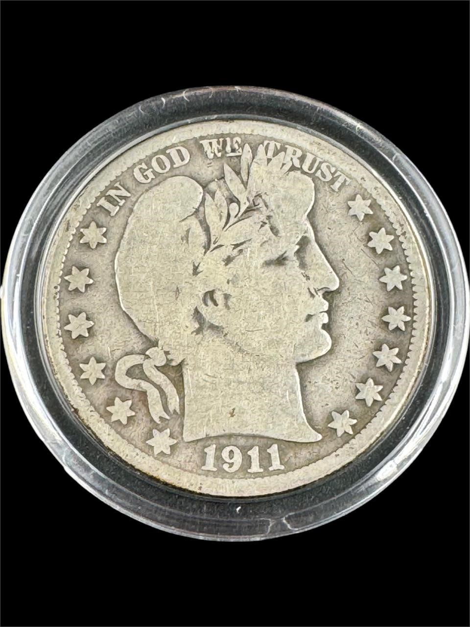 1911 Barber Silver Half Dollar