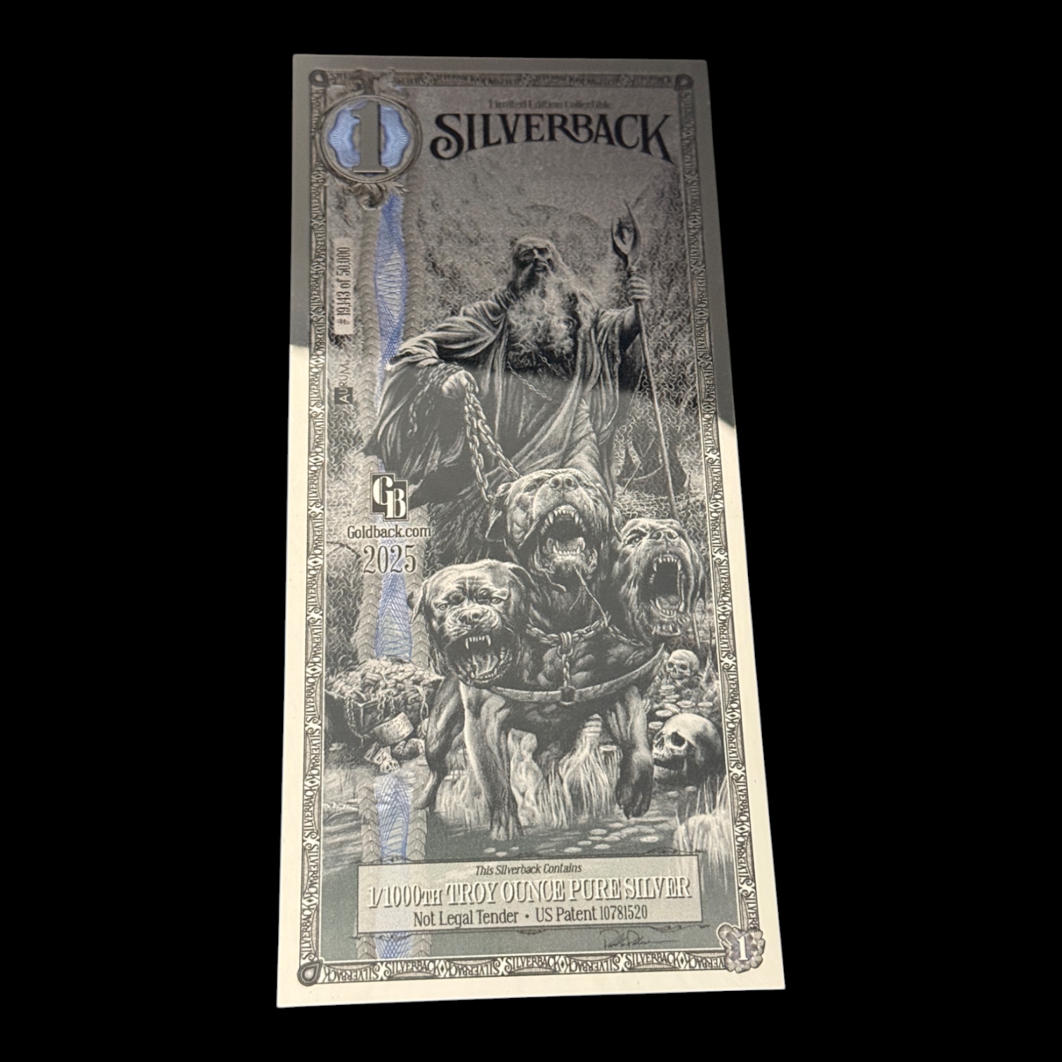 Silverback Hades Olympus 1/1000 OZ .999 Silver Note Limited Edition