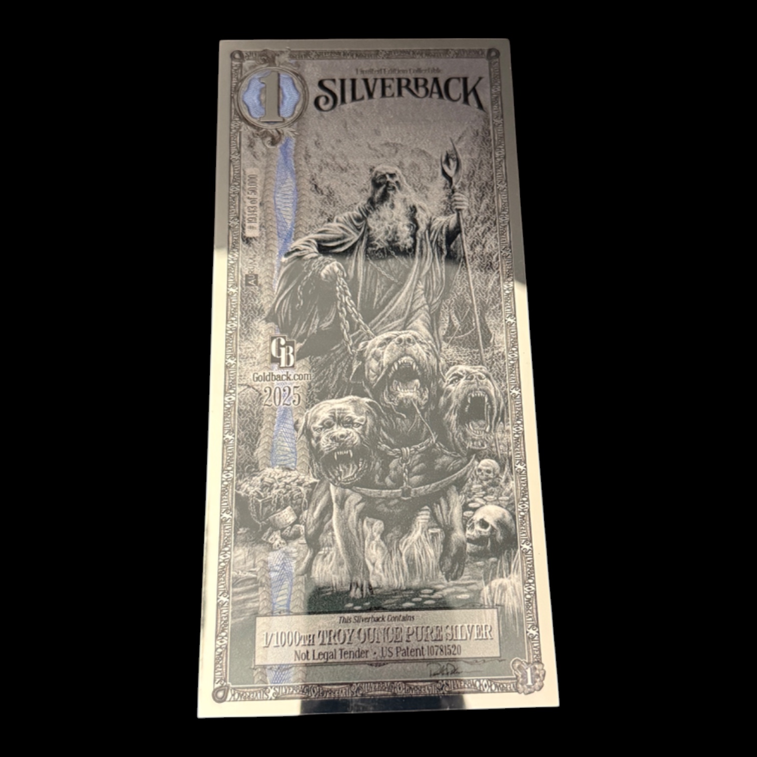 Silverback Hades Olympus 1/1000 OZ .999 Silver Note Limited Edition